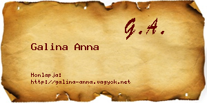 Galina Anna névjegykártya