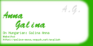 anna galina business card